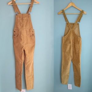 Free People NWOT overalls green corduroy jumpsuit